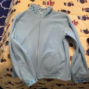 Light blue jacket. Soft fleece. Worn once